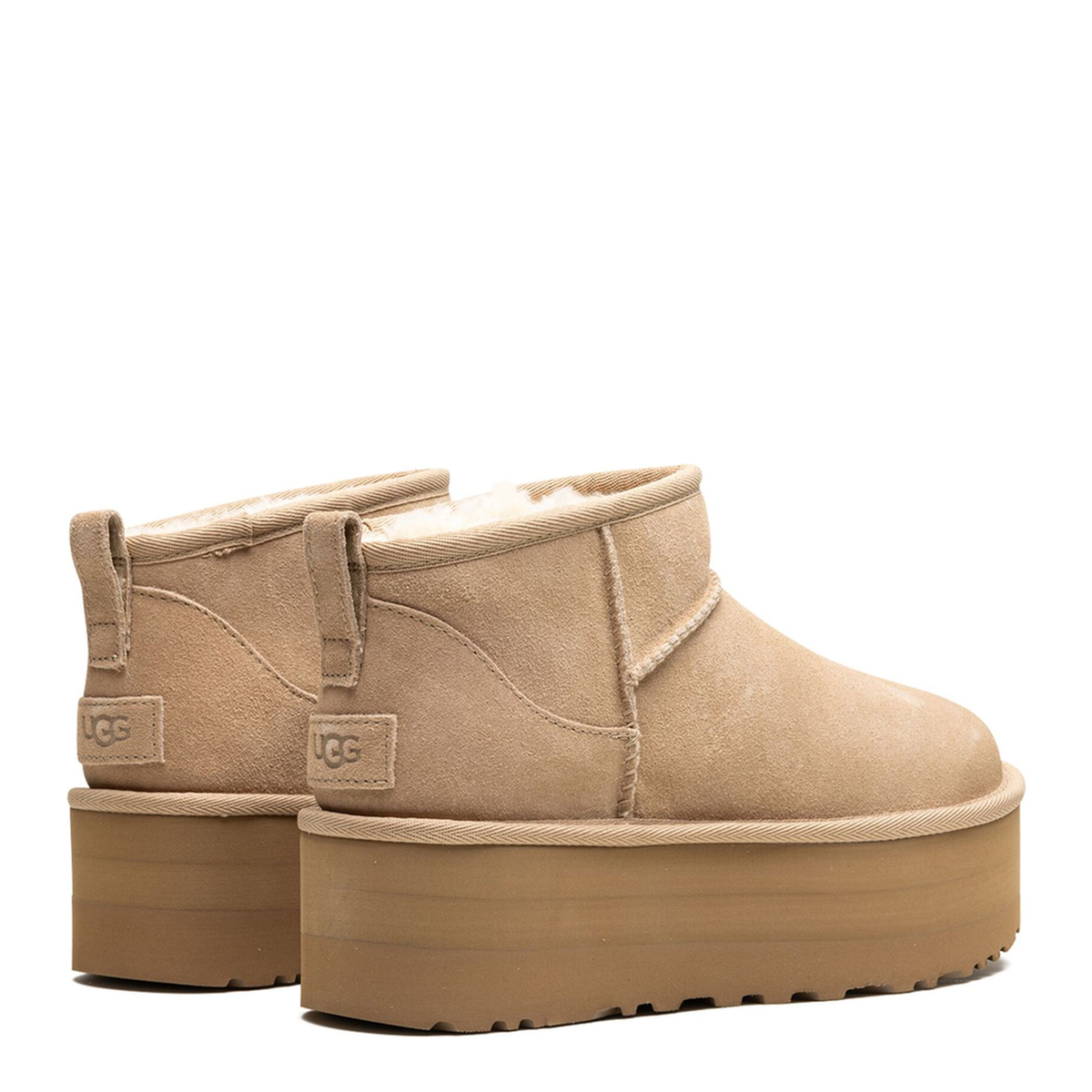 Beige Suede Platform Boots