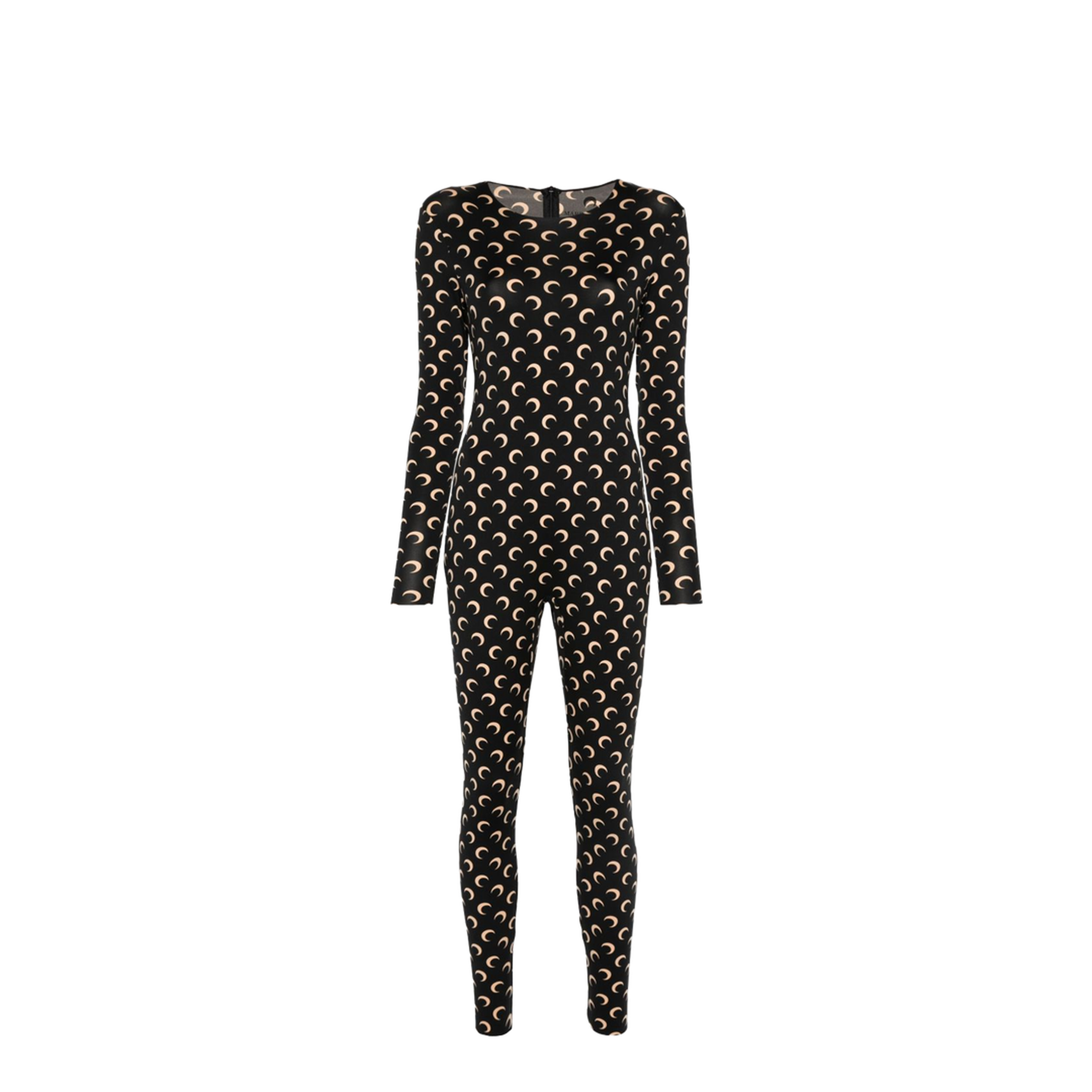Moon Printed Catsuit - Black