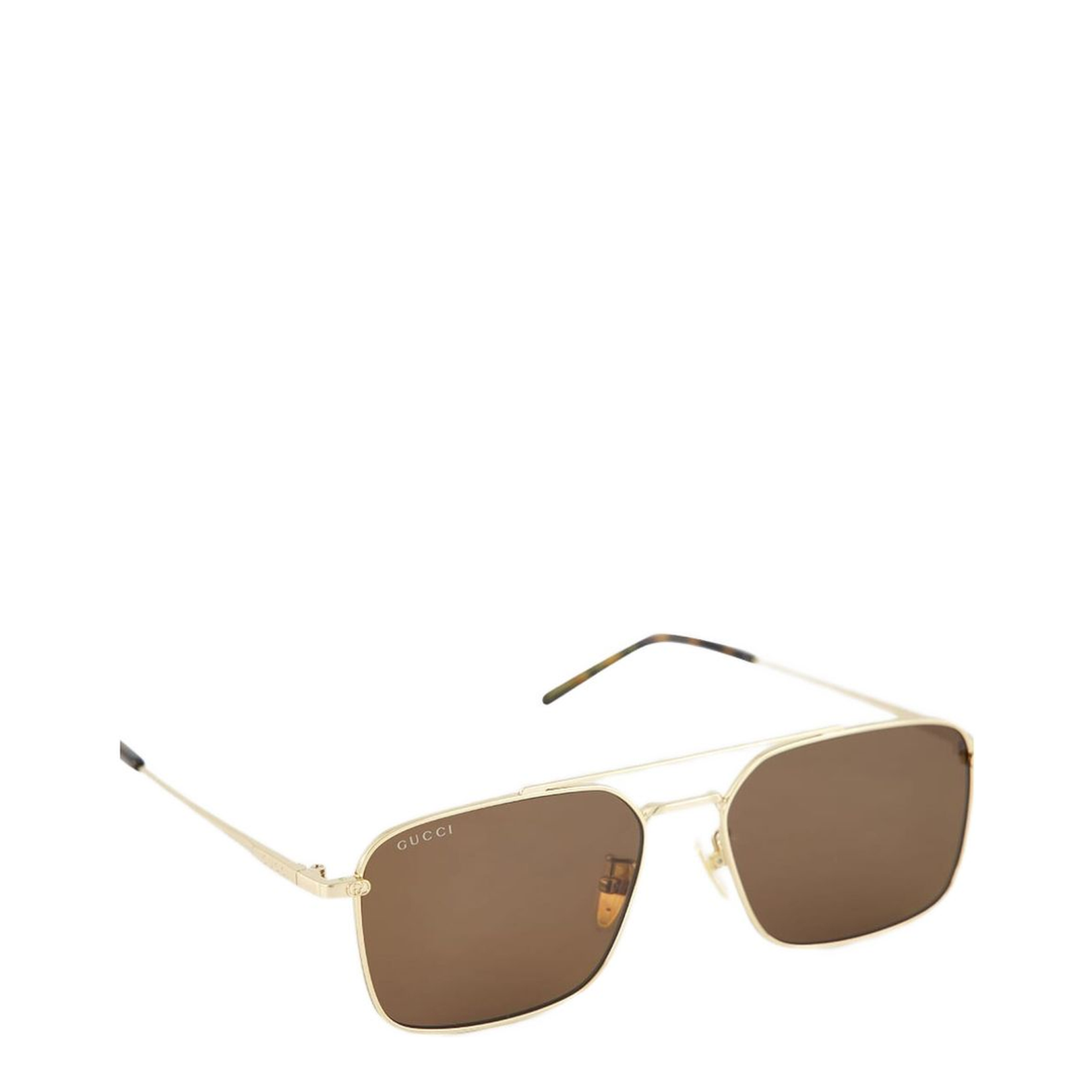 Low Nose Bridge Fit Sunglasses in Light Gold