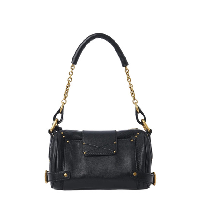 Small Paddington Chain Bag in Grained Leather Black