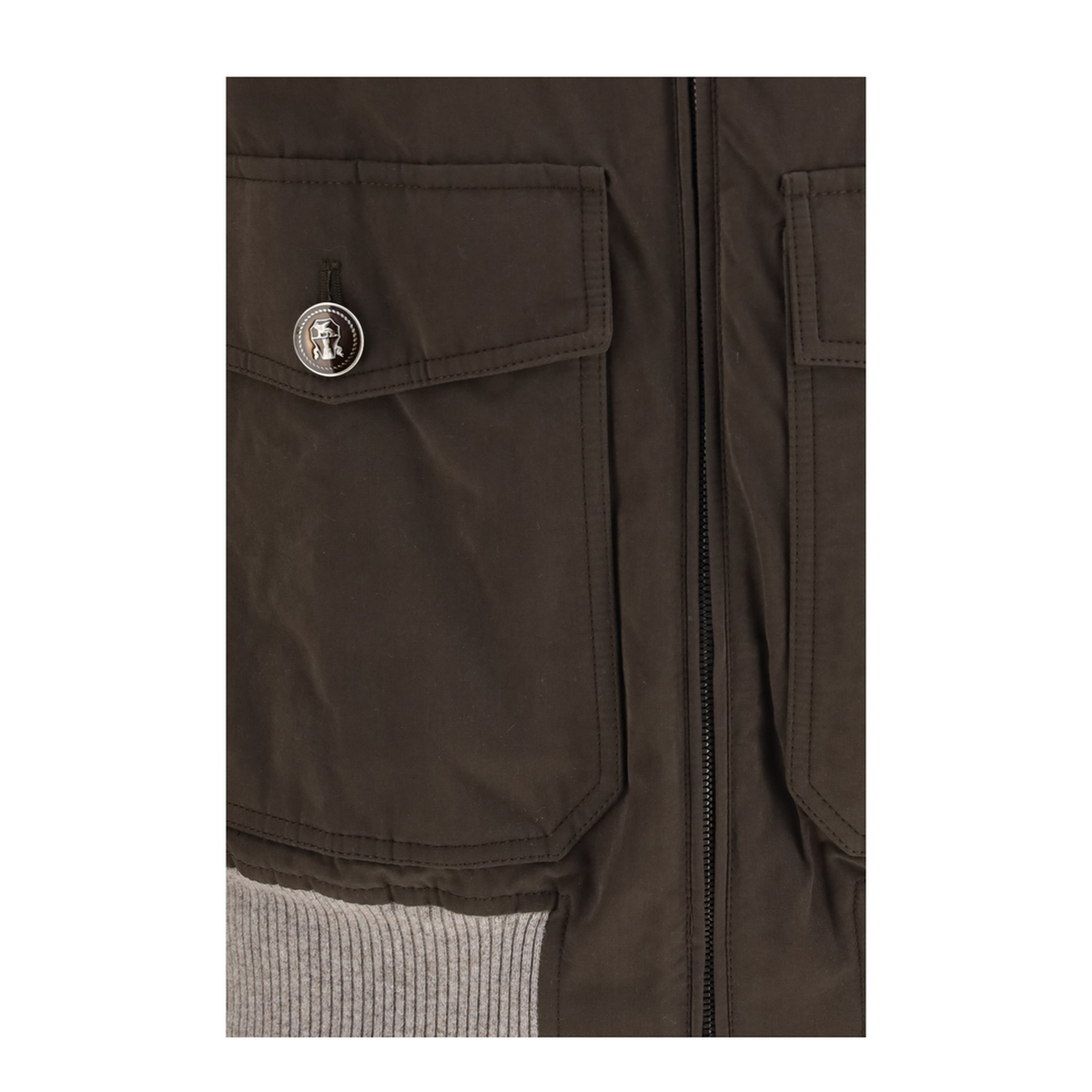 Padded Bomber Jacket With Shearling Collar And Tailored Details