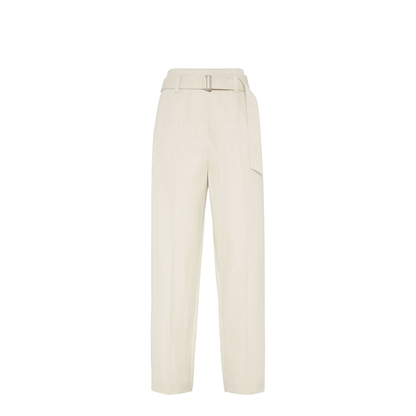 Cotton Linen Canvas Corset Cigarette Trousers