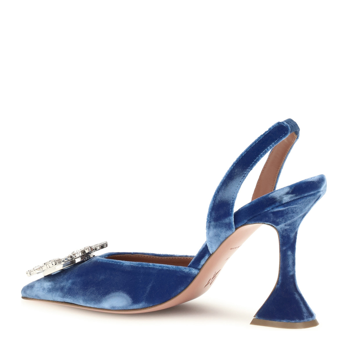 MAYFEYR - Amina Muaddi - Begum Velvet Slingback Sandals - 18S366568BEGINDIGOBLUE