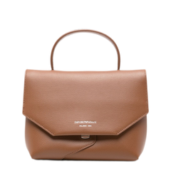 Mini Grained Leather Handbag - Brown