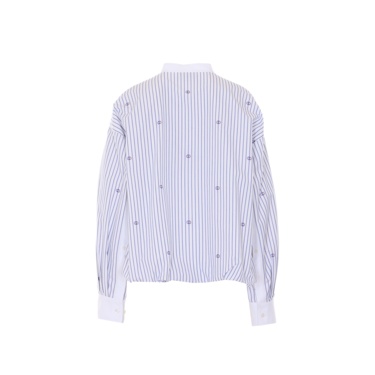 MAYFEYR - Gucci - Purple Striped Cotton Blouse With Gg Embroidery - 855774ZAUBX9098