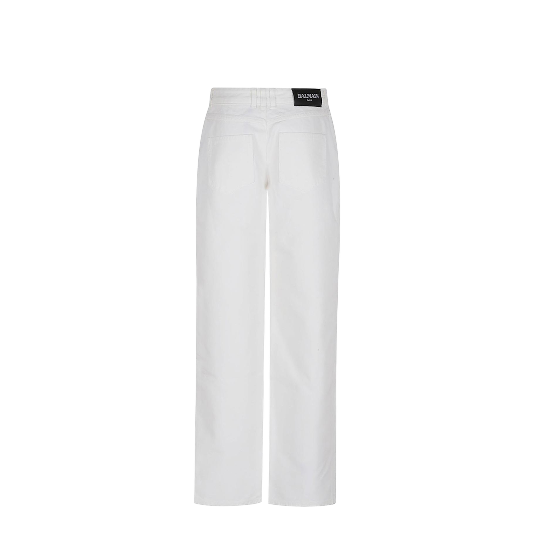 Plain Denim Straight Leg Jeans White