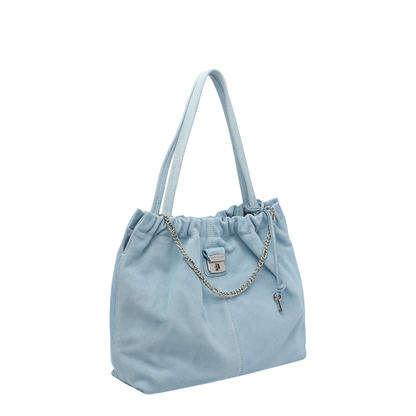 Cristina Suede Tote Bag - Blue