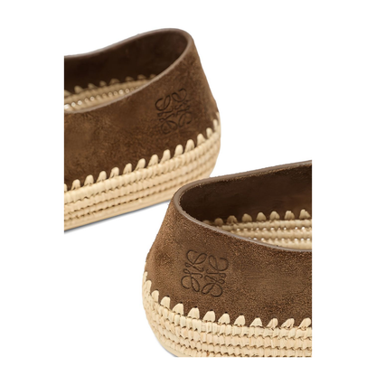 Brown Signature Anagram Debossed Logo Suede Lace-Up Fastening Rubber Sole