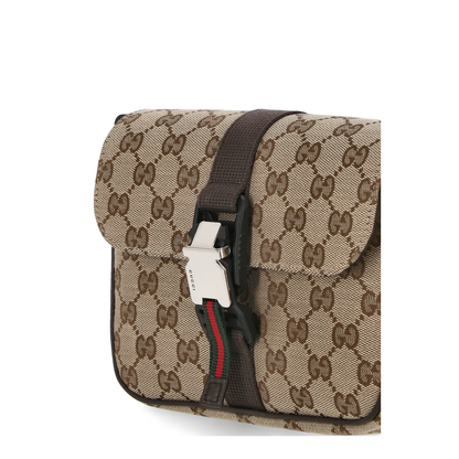 Ophidia Small Canvas Crossbody Bag - Beige
