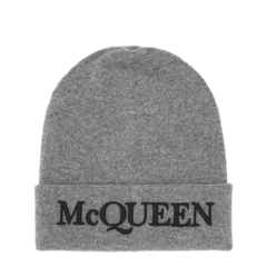 Grey Cashmere Beanie Hat