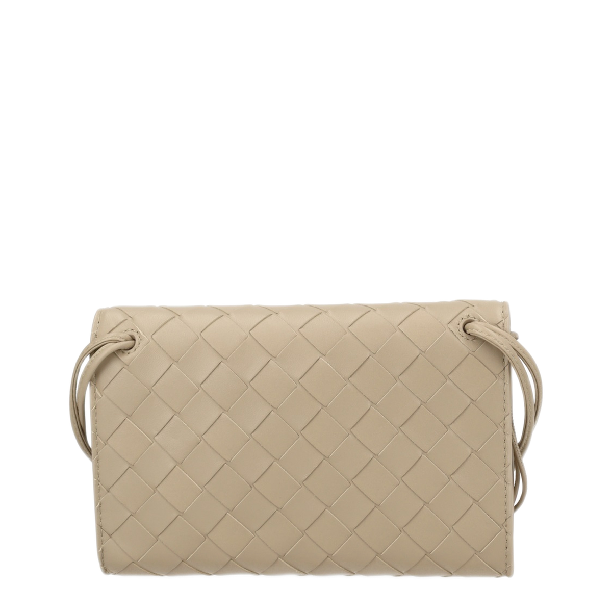 Andiamo Leather Pouch On Strap - Ecru
