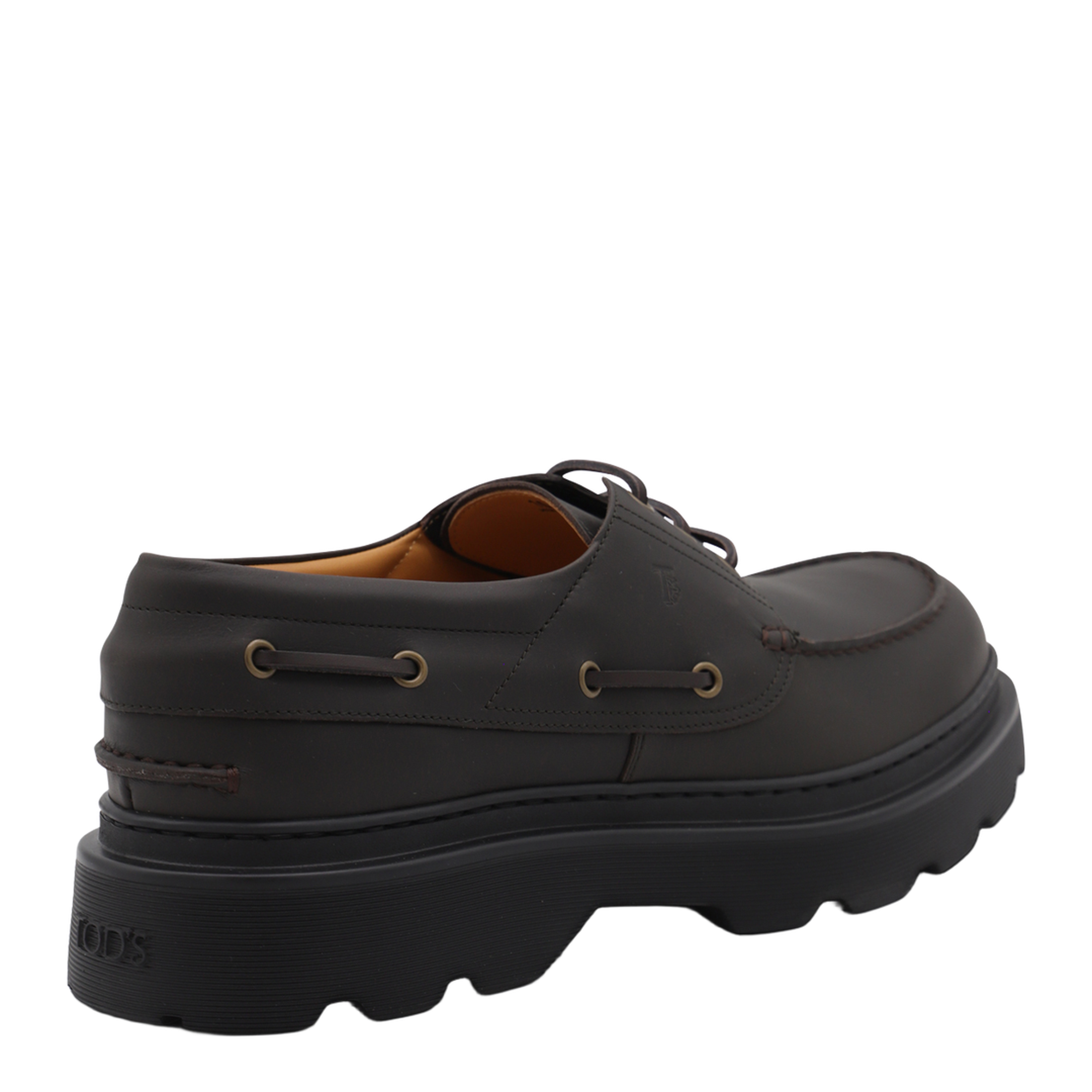 Coffee Brown Front Button Fastening Moc Stitching