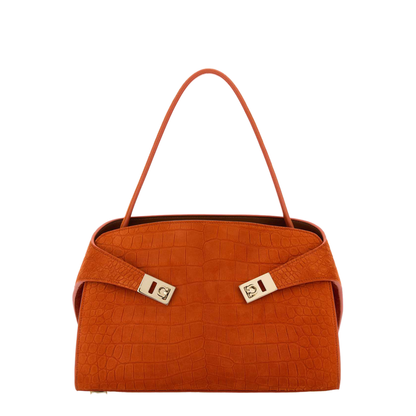 Orange Suede Medium Hug Soft Shoulder Bag