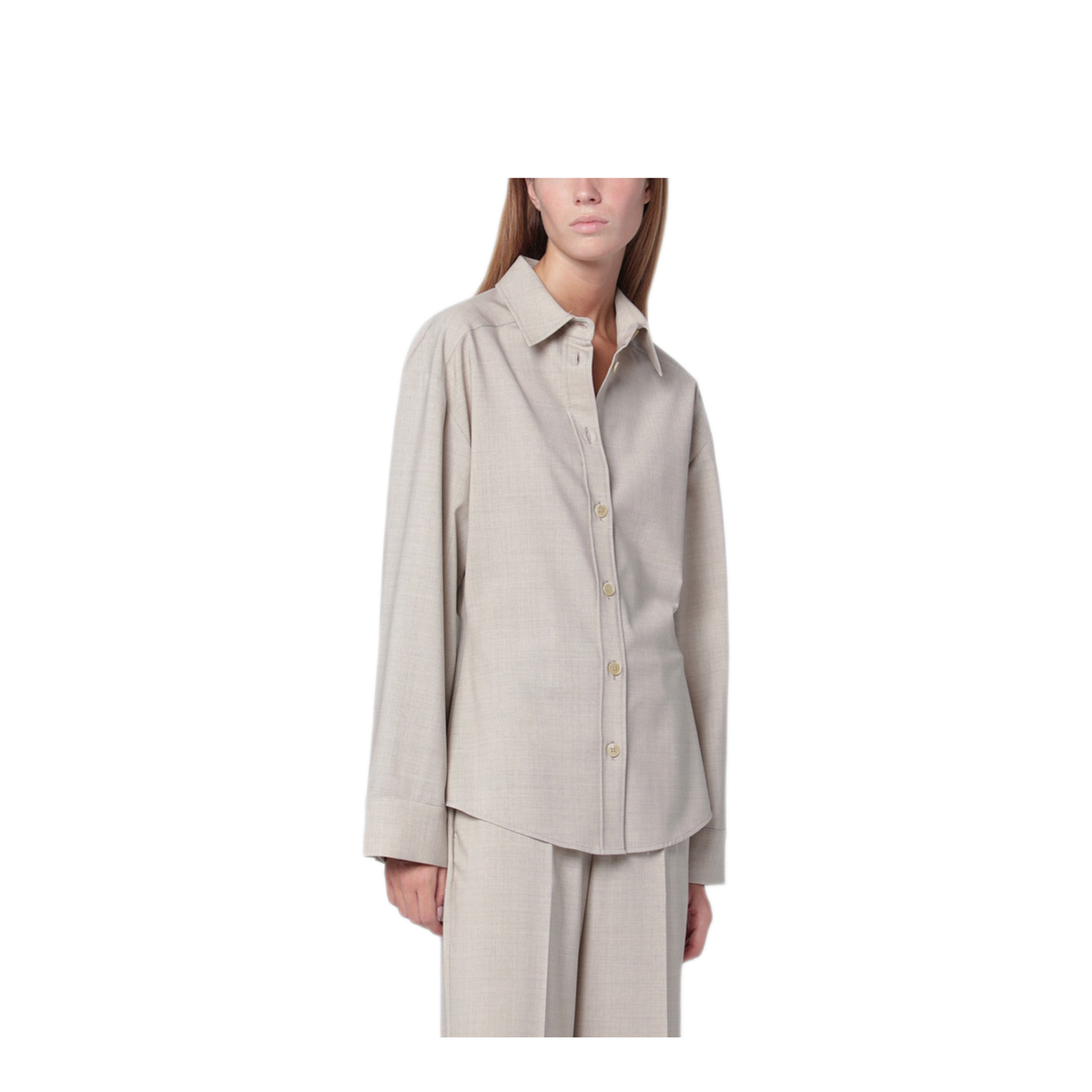 MAYFEYR - Parosh - Stucco Coloured Wool Shirt - D381248WO038