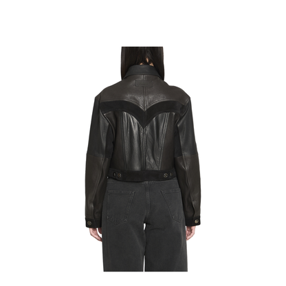 Slim-fit leather blouson