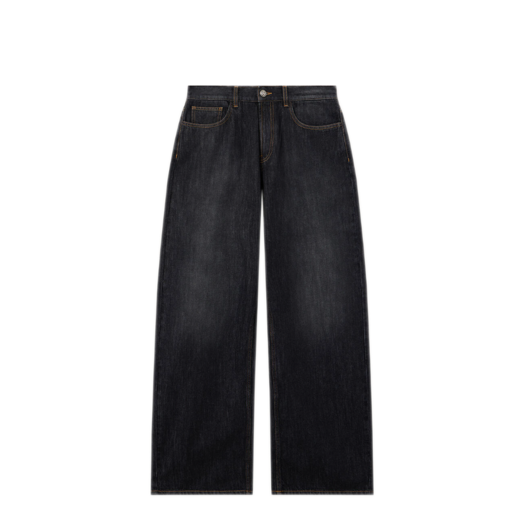 MAYFEYR - Palm Angels - Curved Logo Loose 5 Pocket - PMYA049S26DEN00B1313