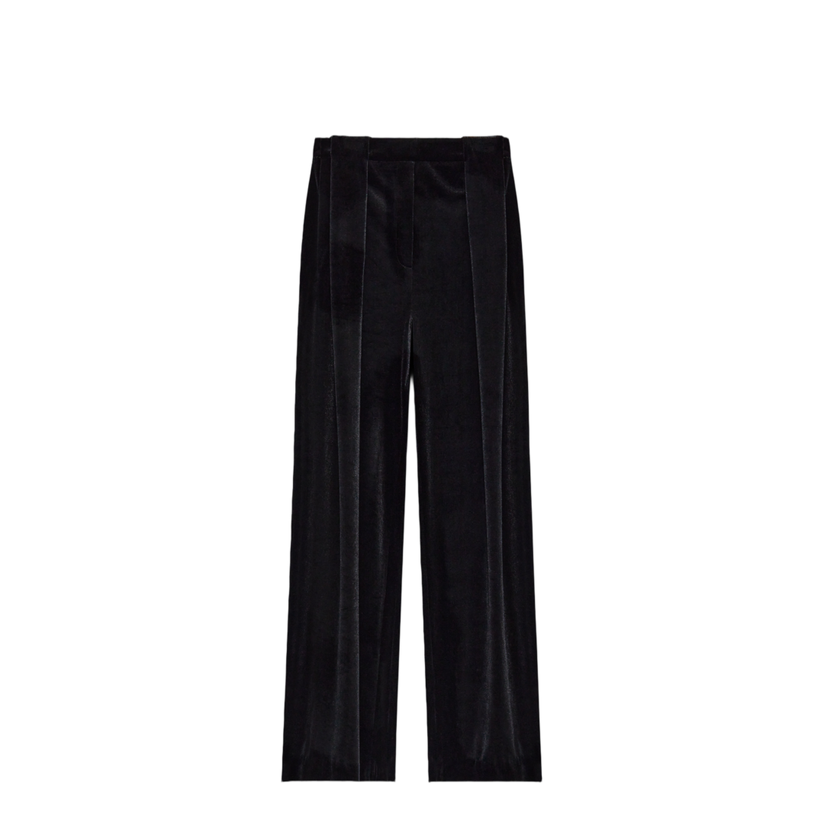 Velvet trousers with front darts