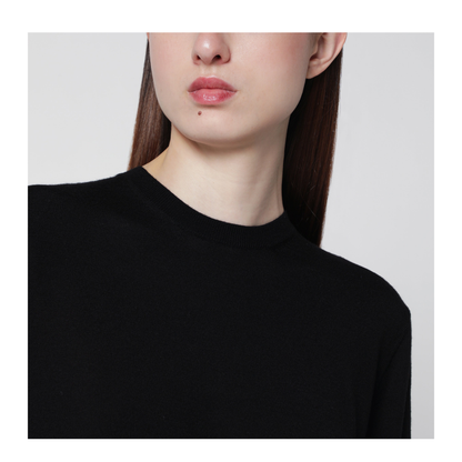 MAYFEYR - Toteme - Bewn Fine Crewneck Sweater In Wool And Silk, Black - 252-WRT0469YA0190001