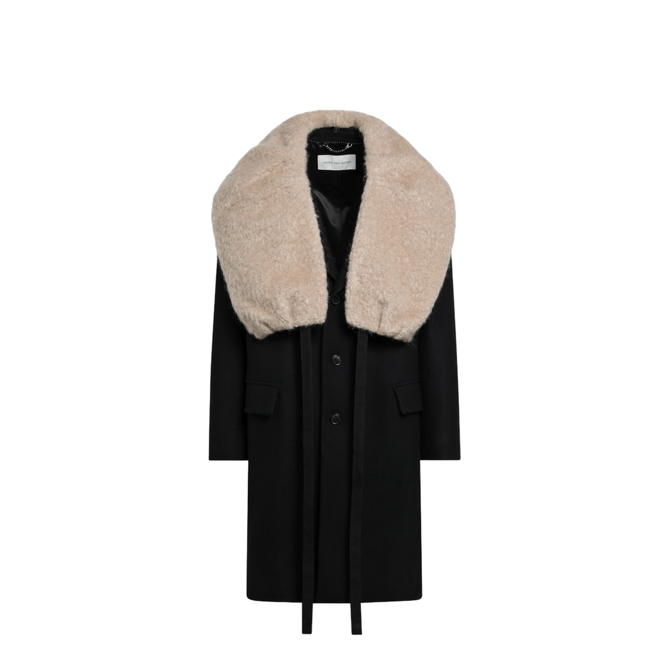 Black Coat With Removable Neckline