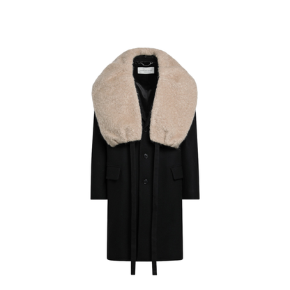 Black Coat With Removable Neckline