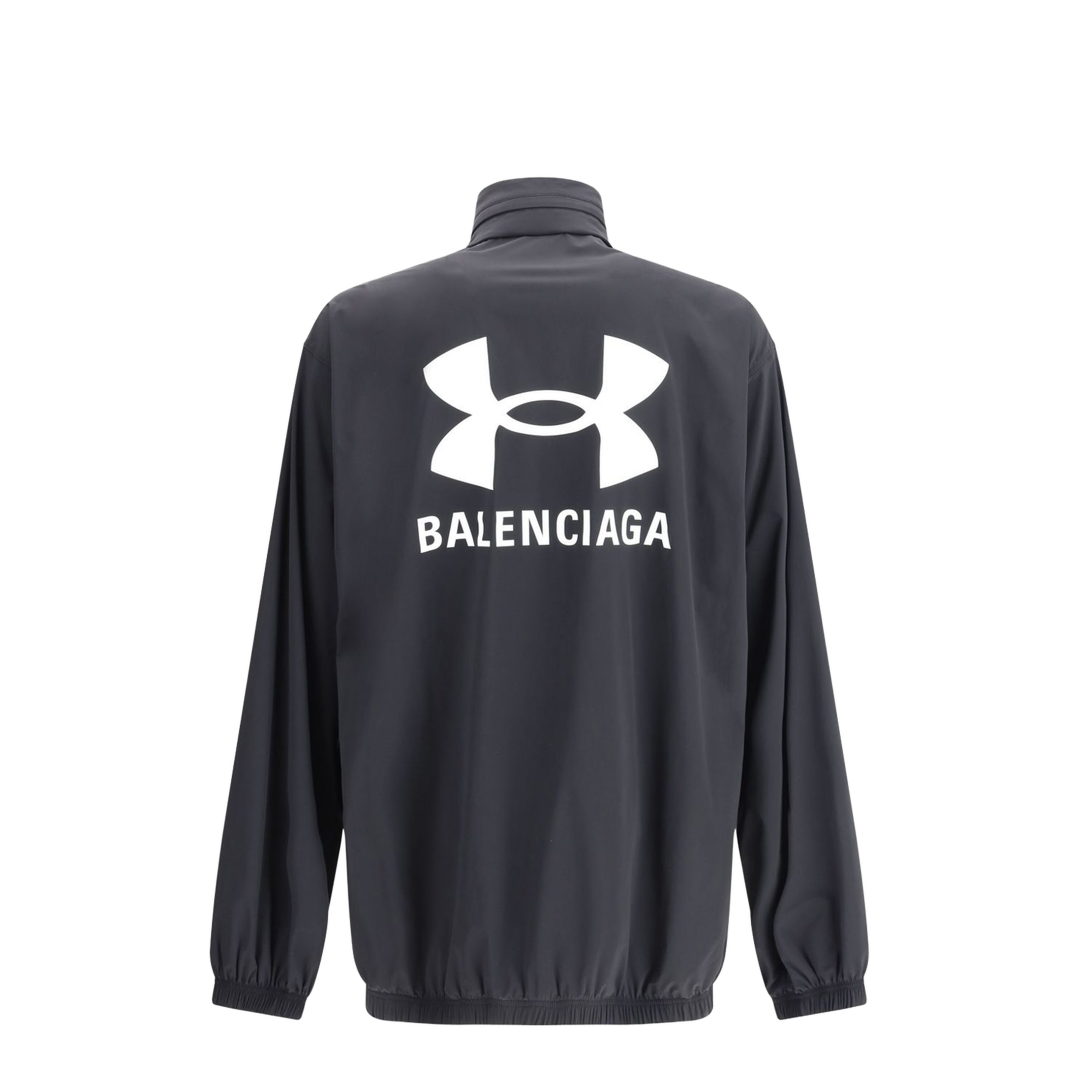 Black Front Zip Fastening High Neck Jacket