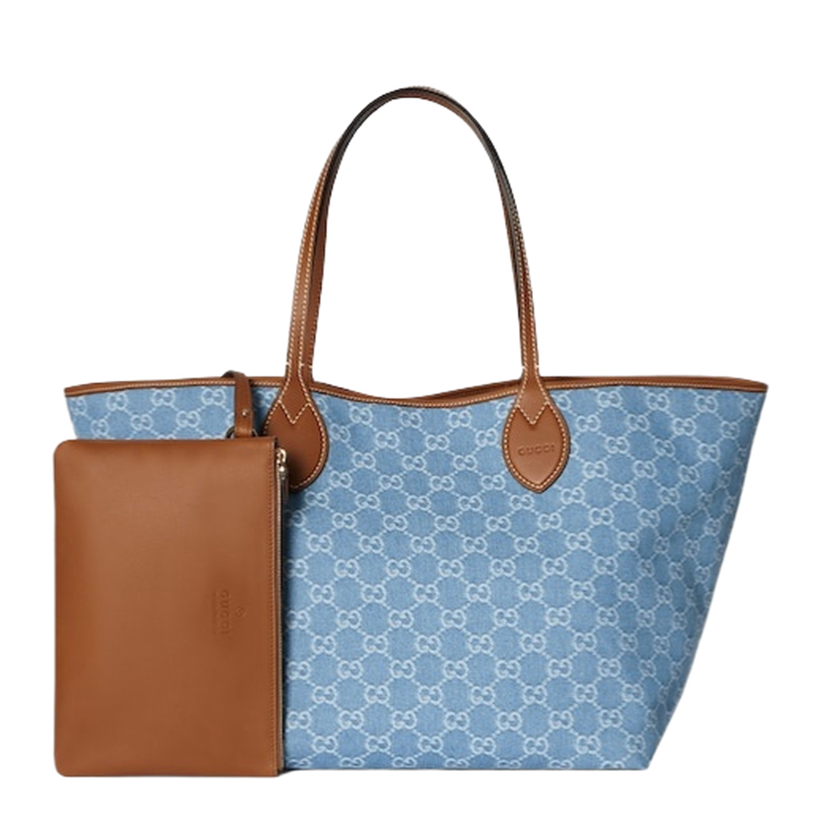 Totissima Large Tote Bag in Blue and White GG Denim