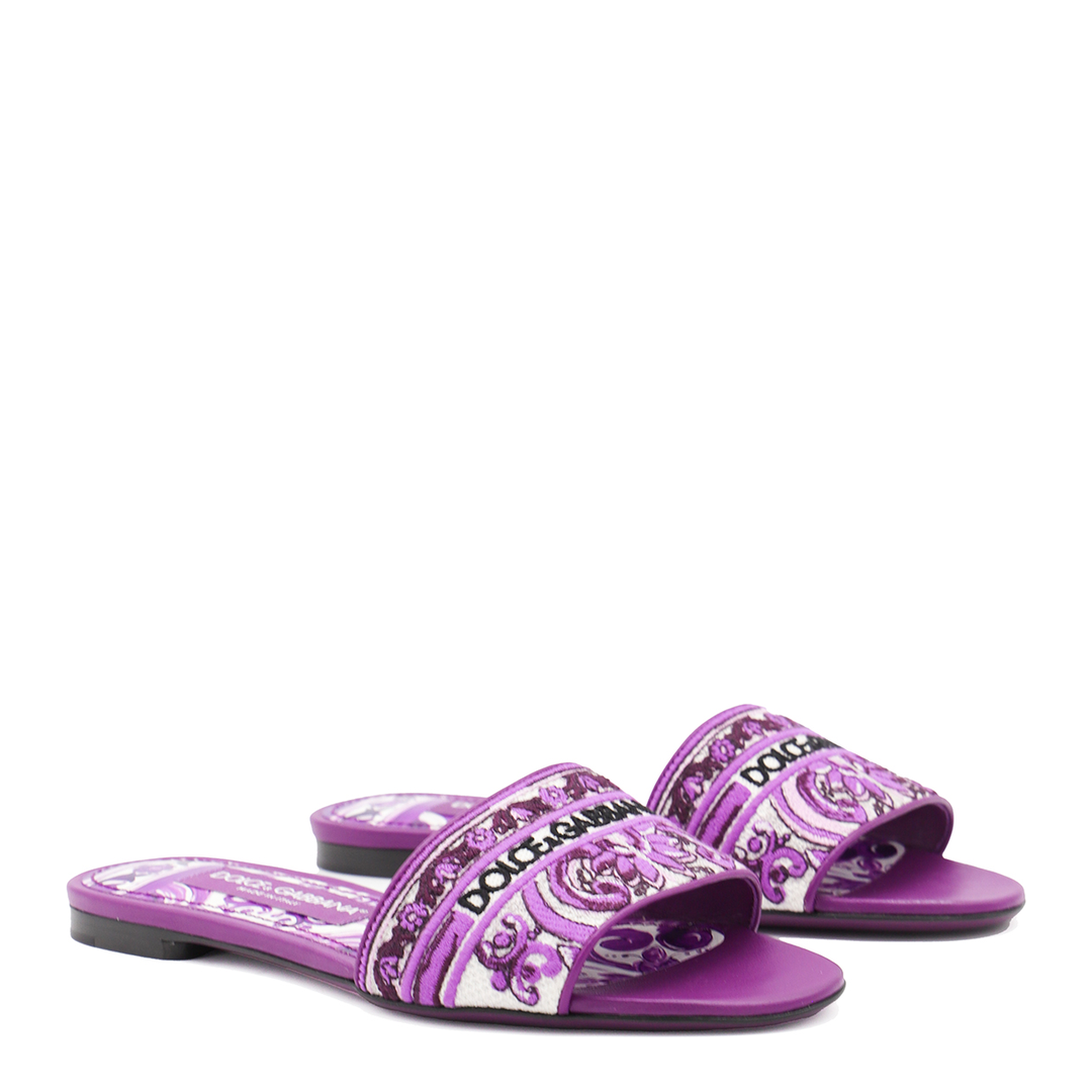 Embroidered Slides in Multicolor