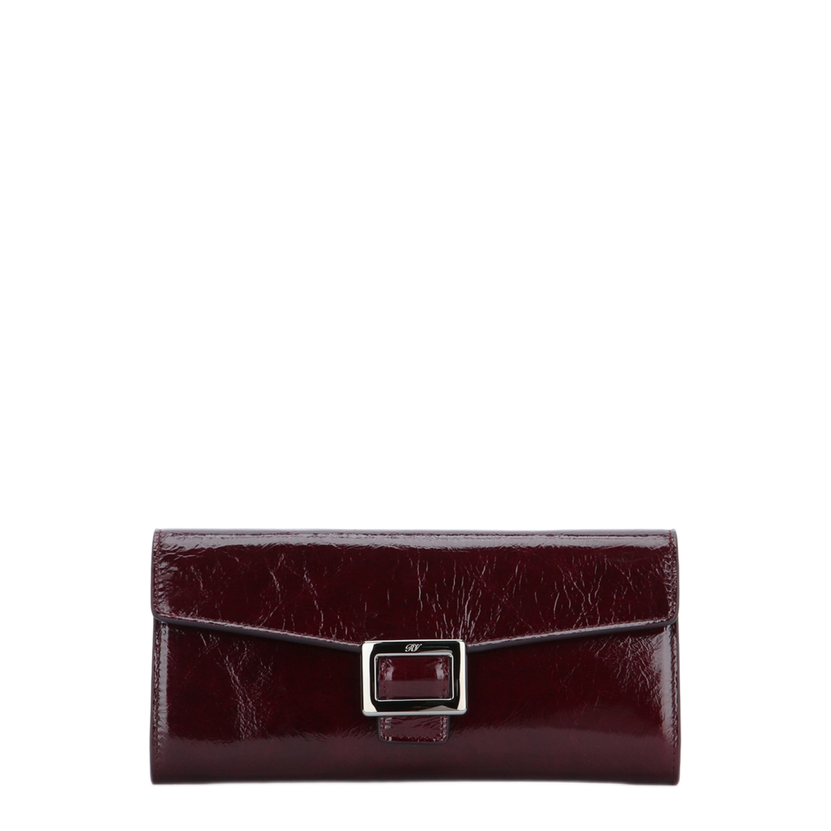 Belle Vivier Patent Leather Wallet on Chain - Burgundy