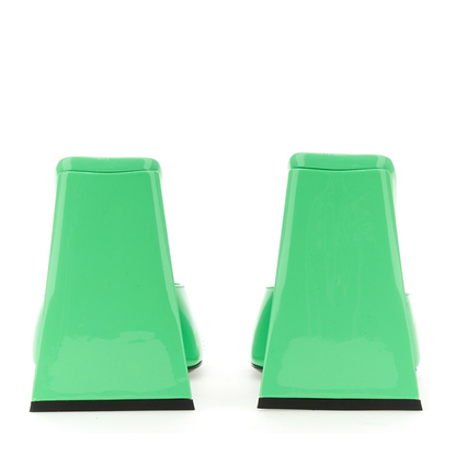 Neon Green Patent Mules
