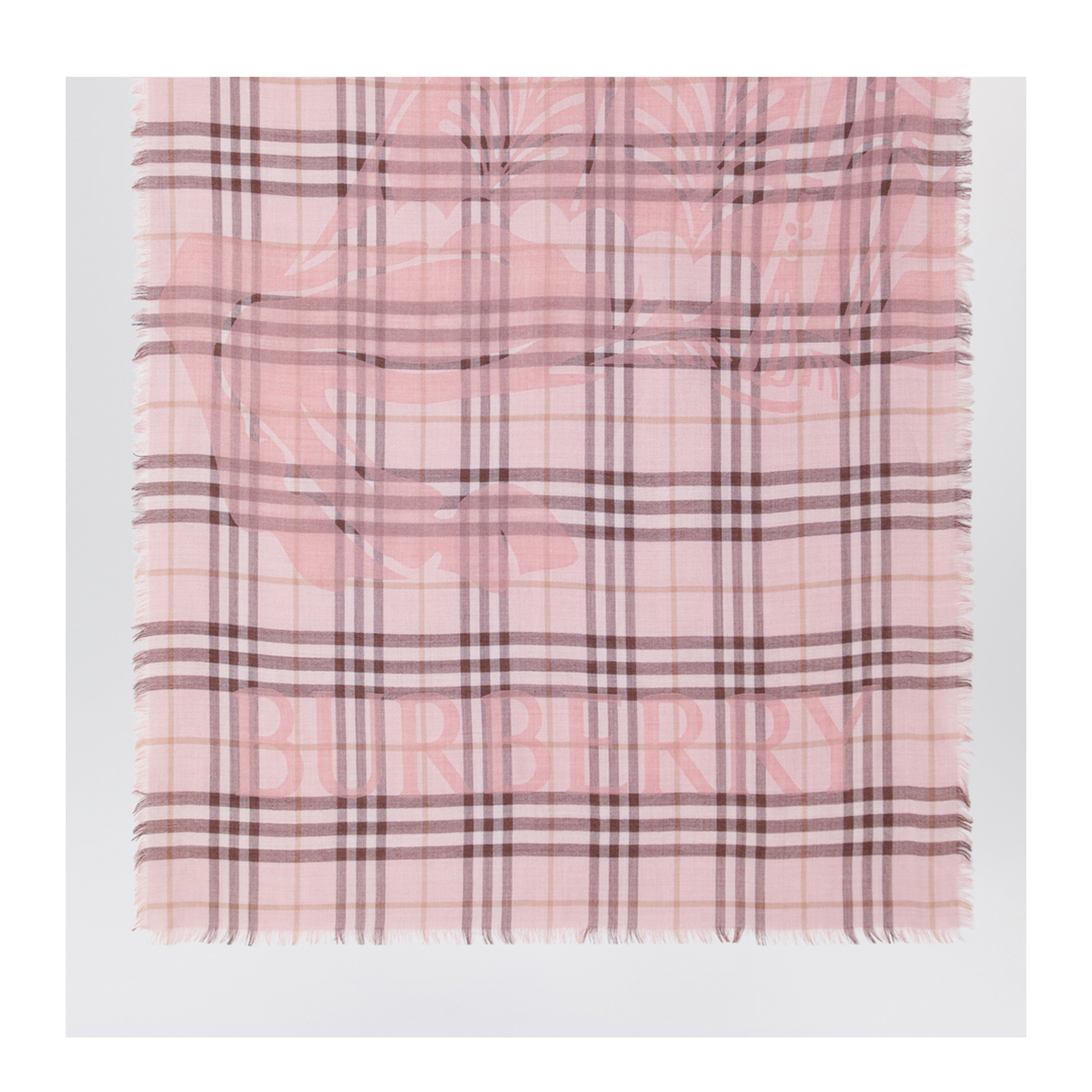 Large Pink Check Scarf