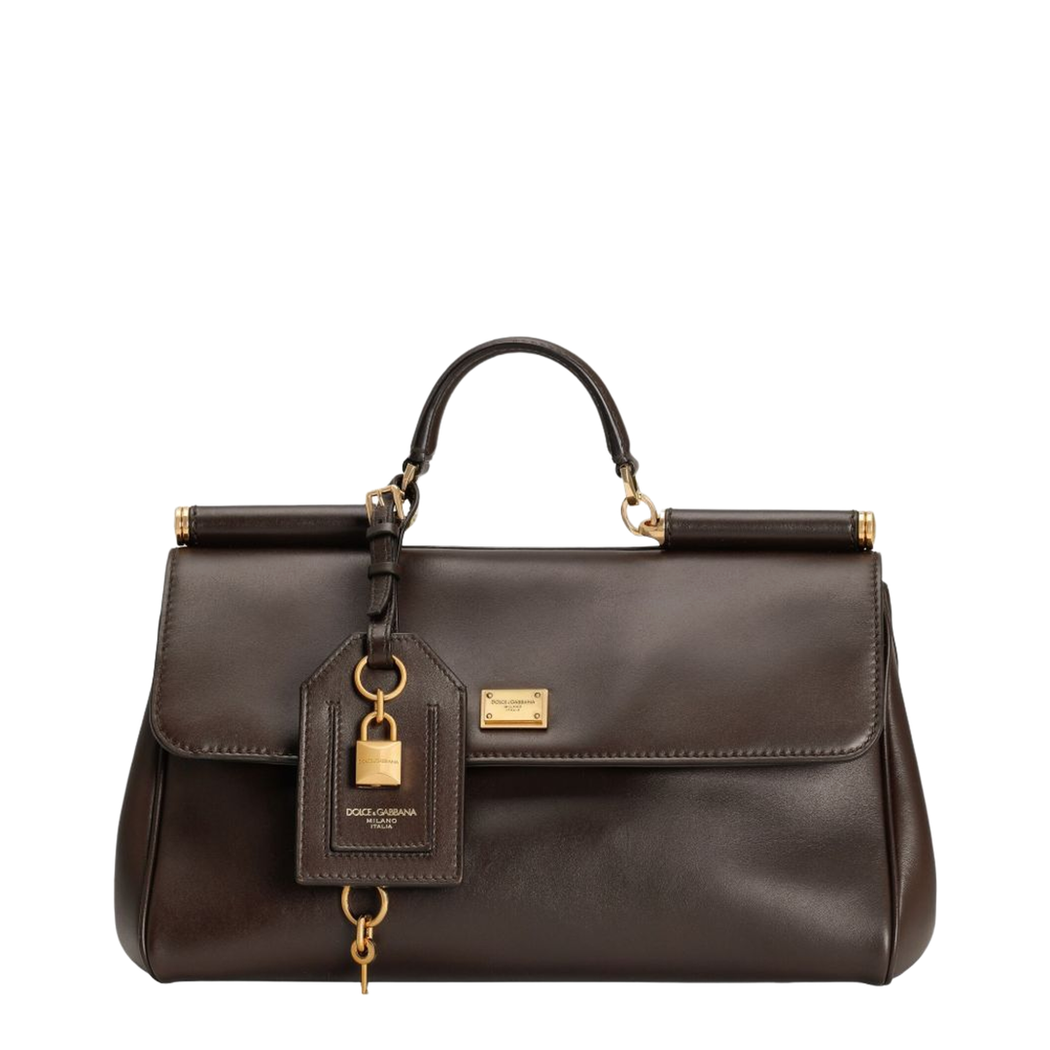 My Sicily Medium Plongé Calfskin Top-Handle Bag - Brown