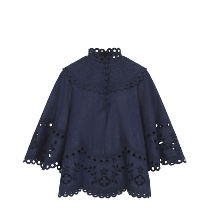 MAYFEYR - Zimmermann - Mahon Broderie Denim Top - 7282TSS263