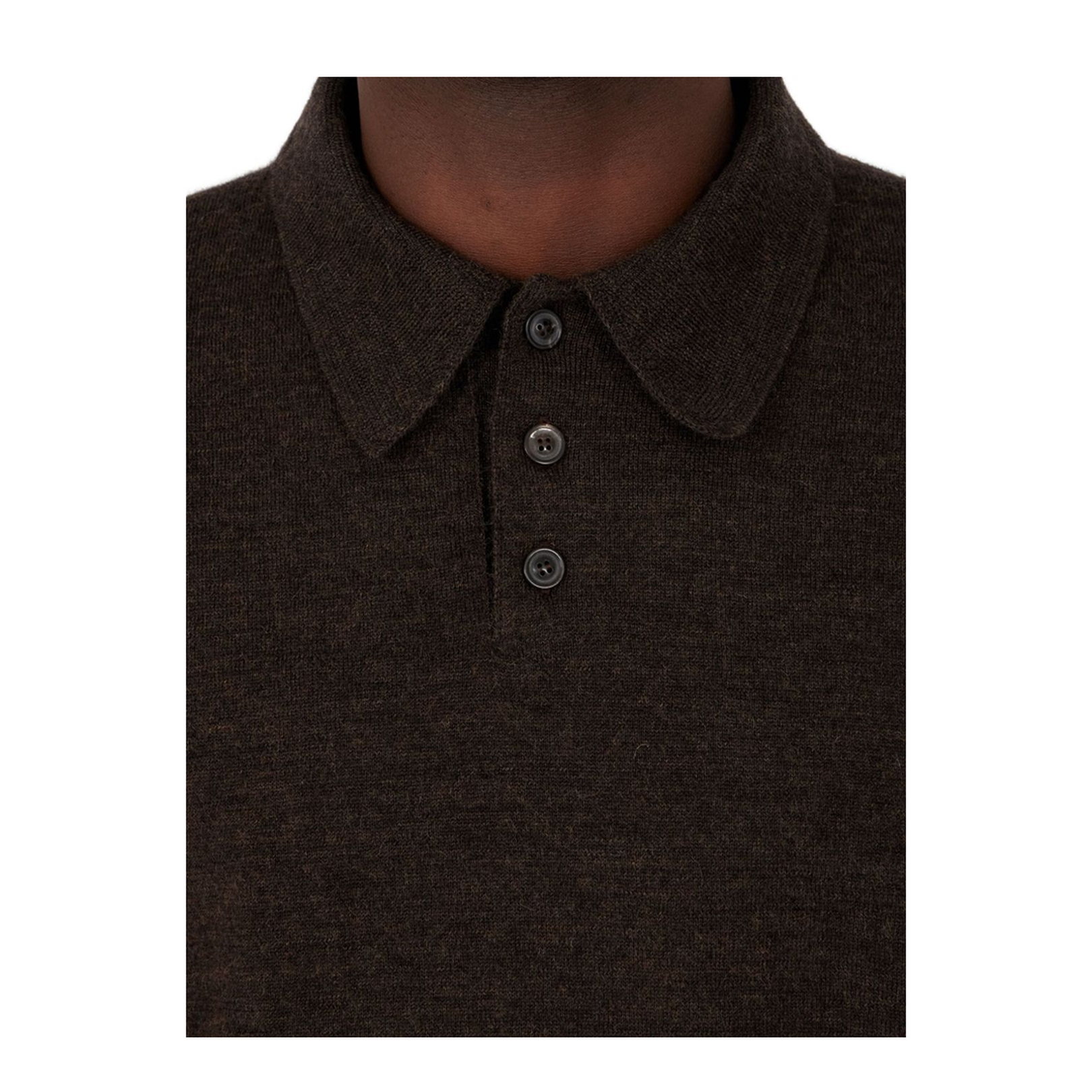 Wool Polo Shirt - Brown