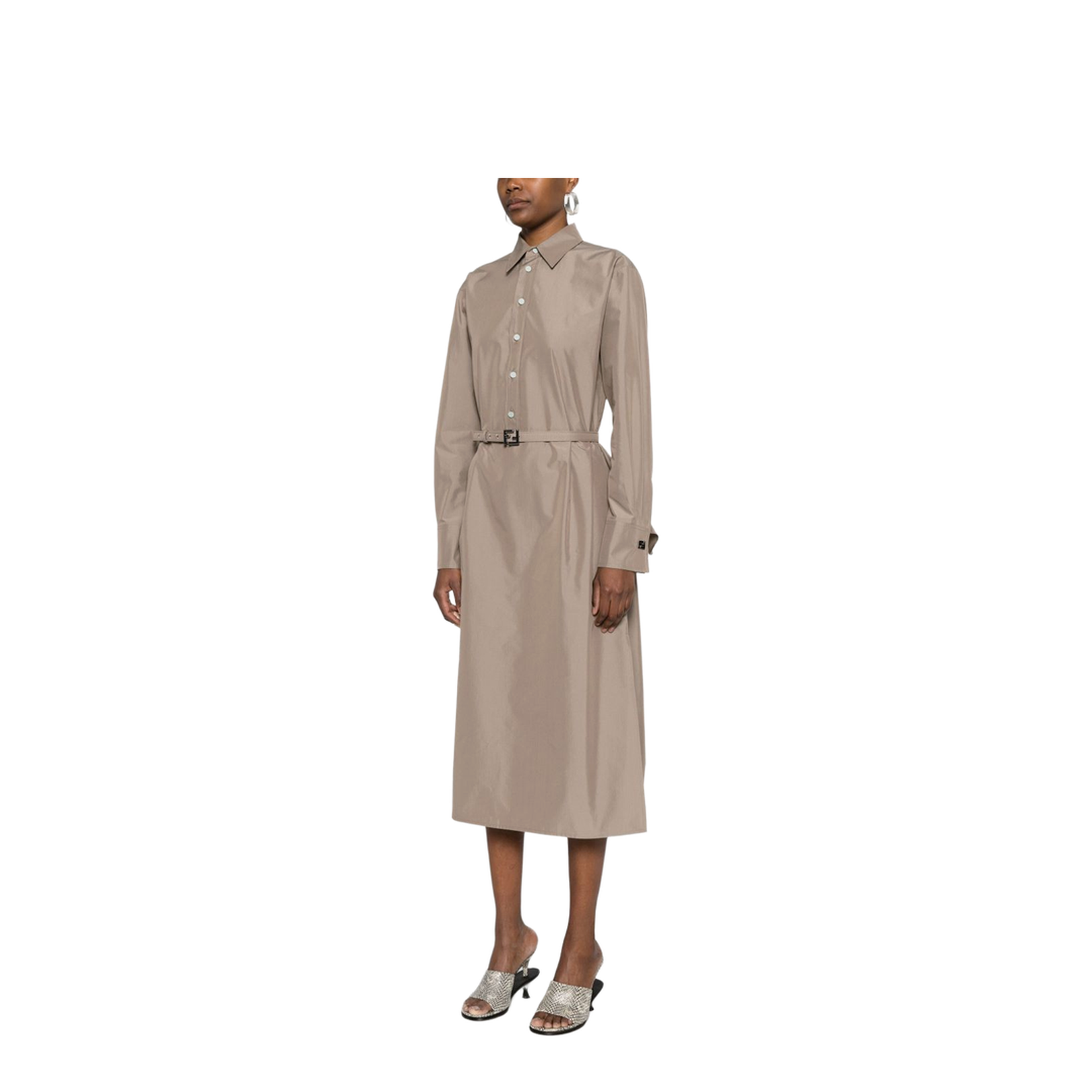 Cotton and Silk Blend Shirtdress
