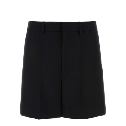 Black Wool Bermuda Shorts