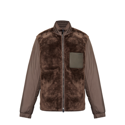 Brown Livra Reversible Teddy Short Down Jacket