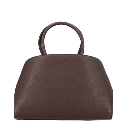 Hug Medium Hammered Calfskin Top Handle Bag - Testa Di Moro / Burnt Ocher