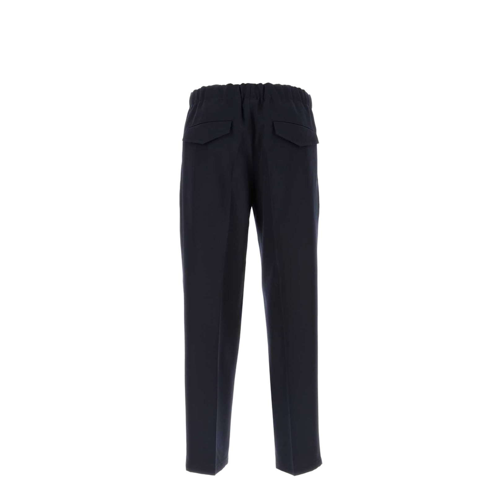 Tapered Dark Blue Wool Trousers