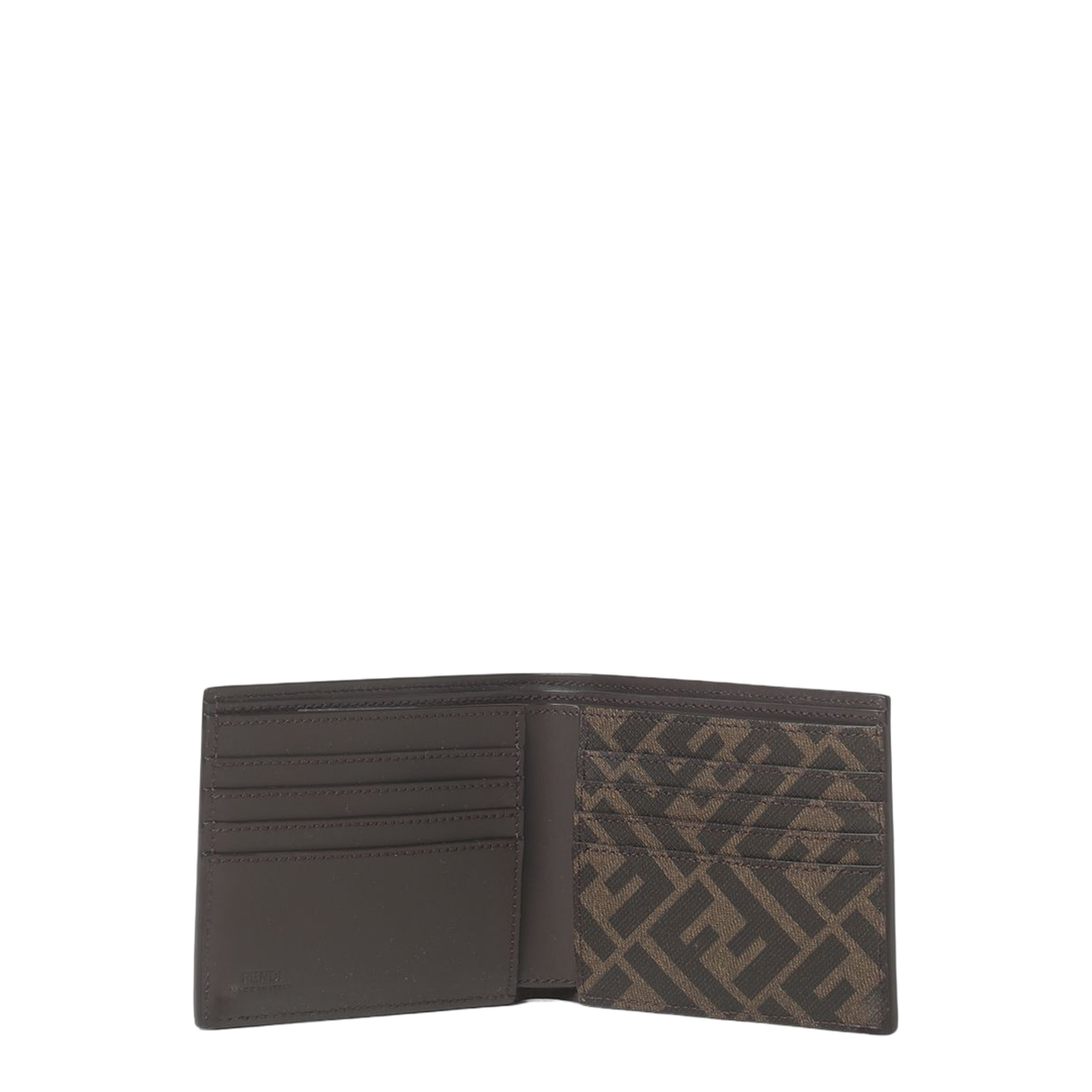 MAYFEYR - Fendi - Leather And Ff Canvas Compact Bi-Fold Wallet - 7M0356AFF2F1Q1C