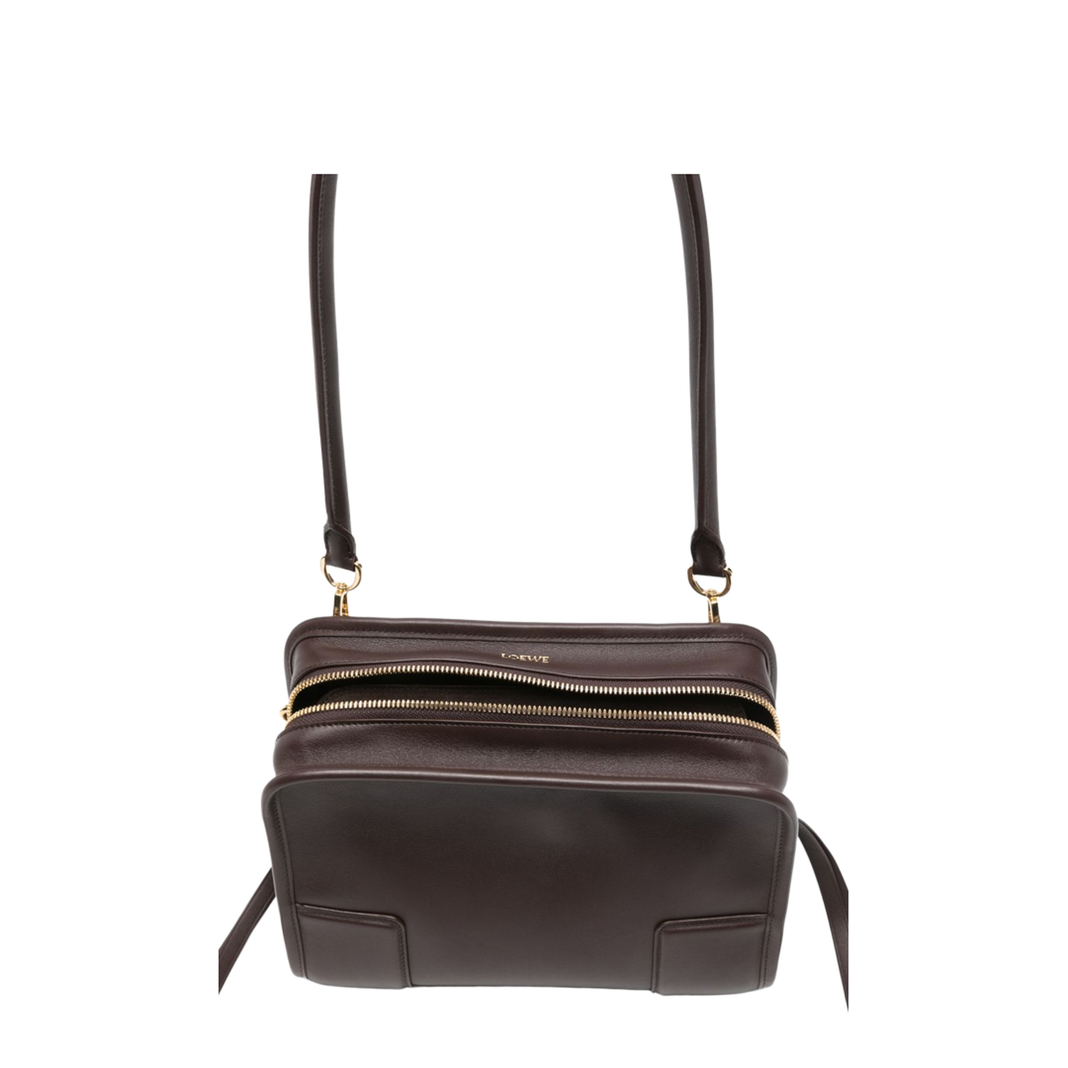Amazona Small Calfskin Handbag - Dark Chestnut