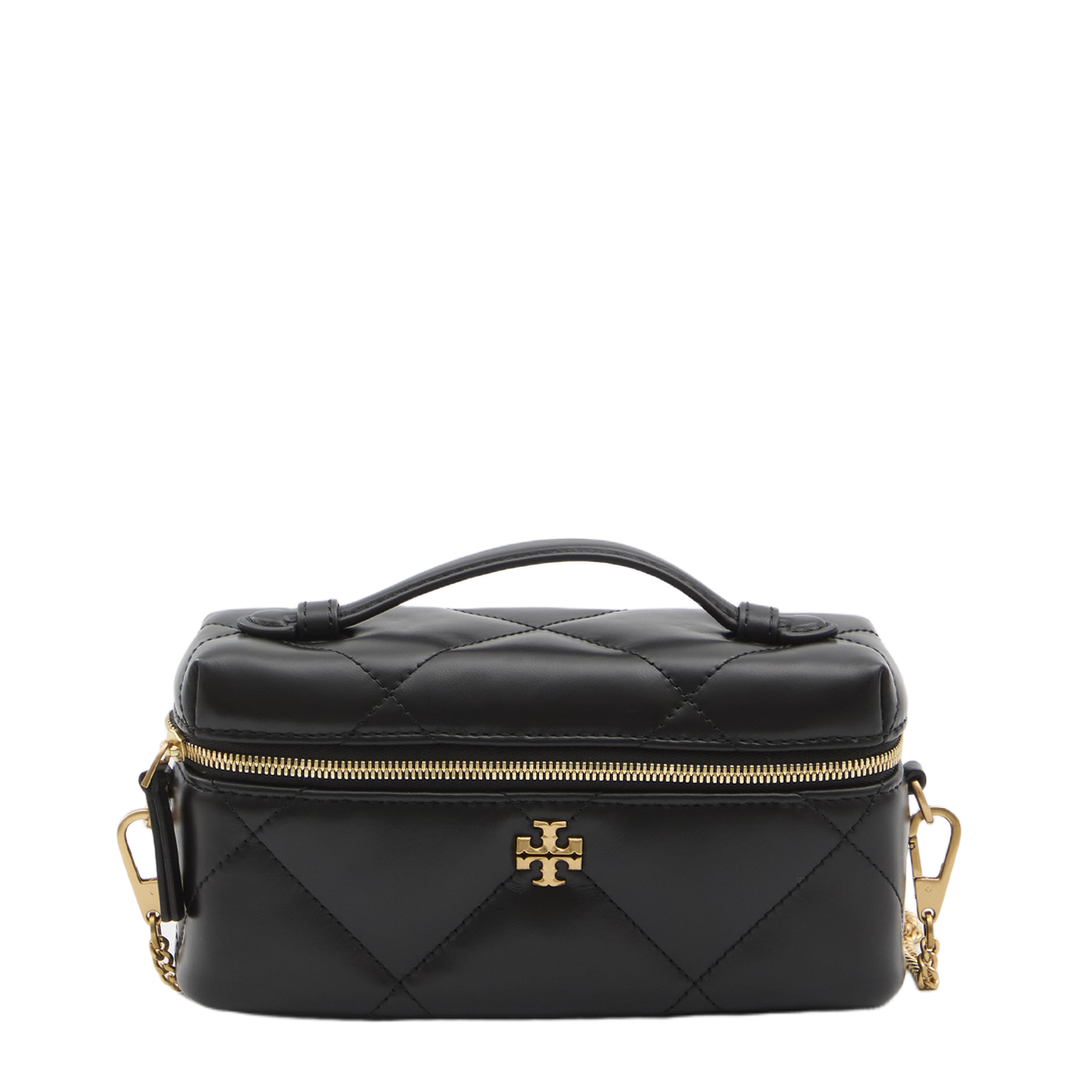 Kira Diamond Quilt Vanity Case - Black