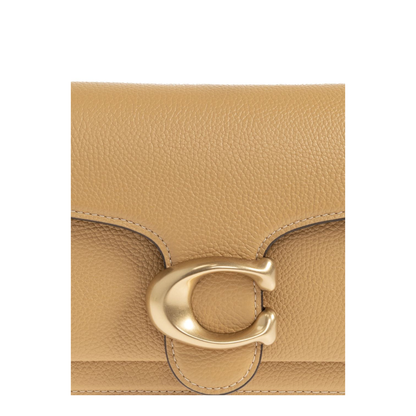 Tabby 26 Polished Pebble Leather Shoulder Bag - Brass/Biscuit