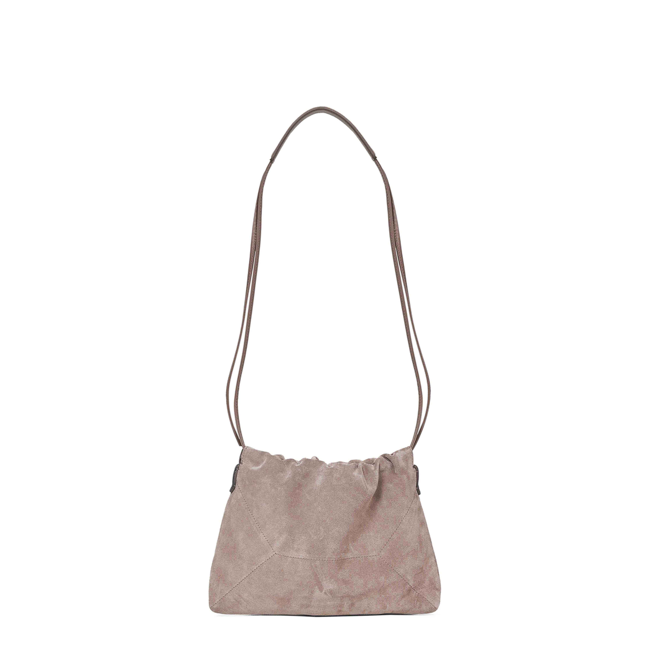 Duo Medium Suede Crossbody - Light Brown