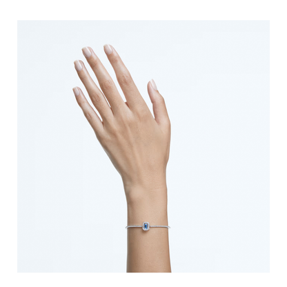 Millenia Bangle, Octagon Cut, Pavé, Blue, Rhodium Plated