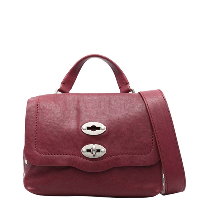 Postina Tabacco Baby Leather Handbag Red