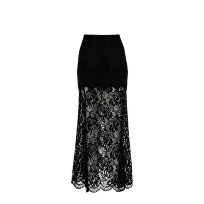 MAYFEYR - RABANNE - High Waist Black Midi Skirt - 26PJJU021PA0170P001