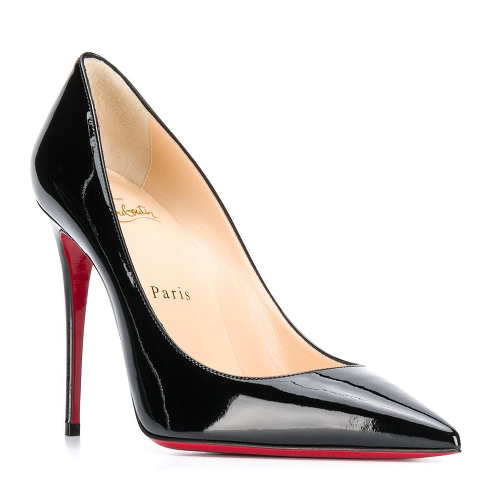 Black Patent-Leather Stiletto Pumps