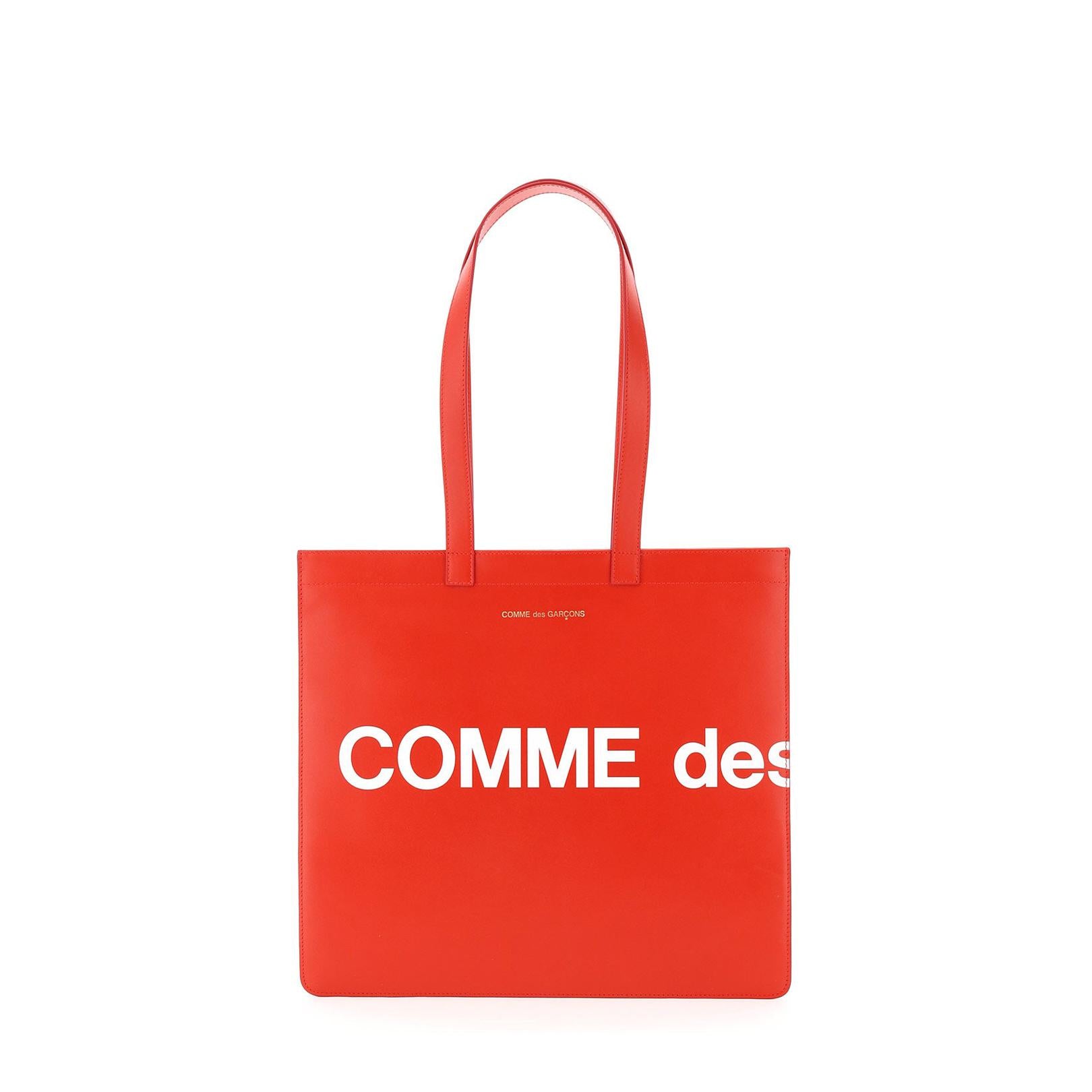 Comme Des Garcons Wallet leather tote bag with logo