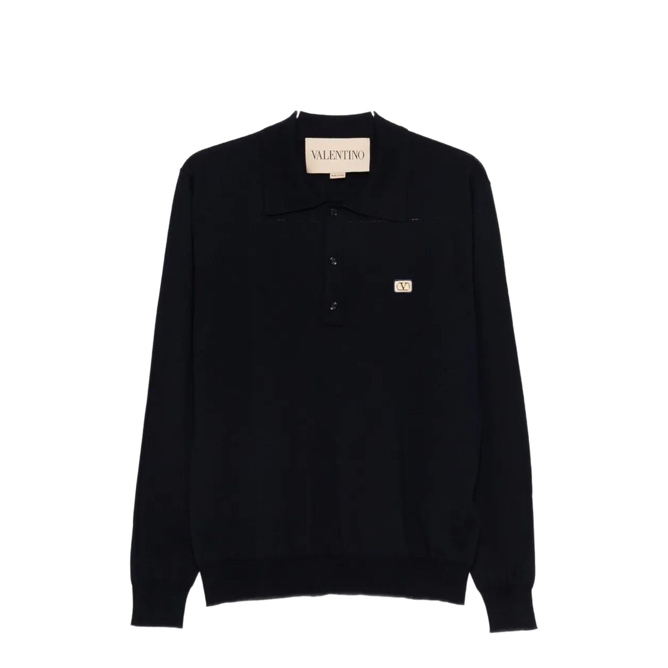 Midnight Blue Wool Polo Shirt