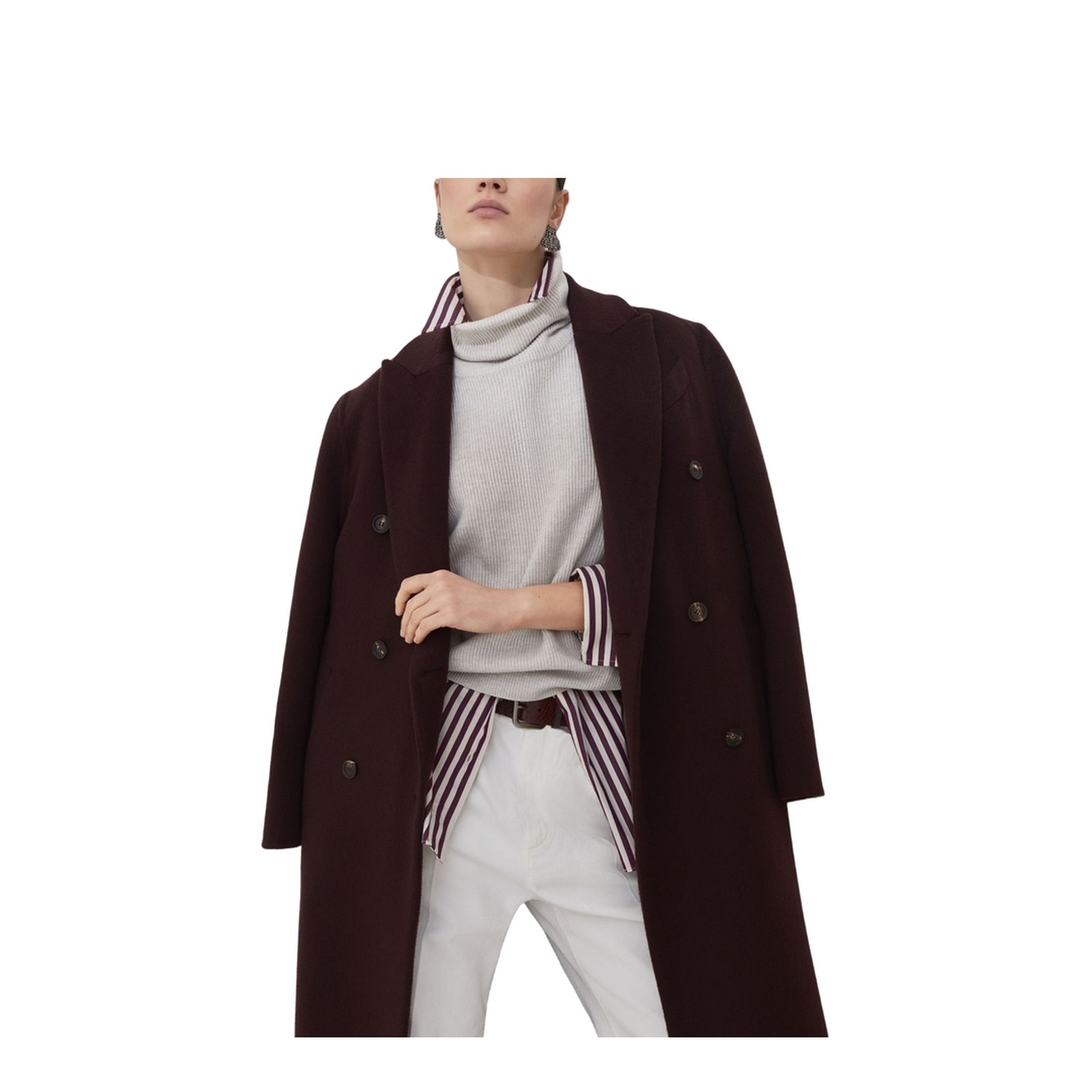 Handcrafted Coat in Burgundy